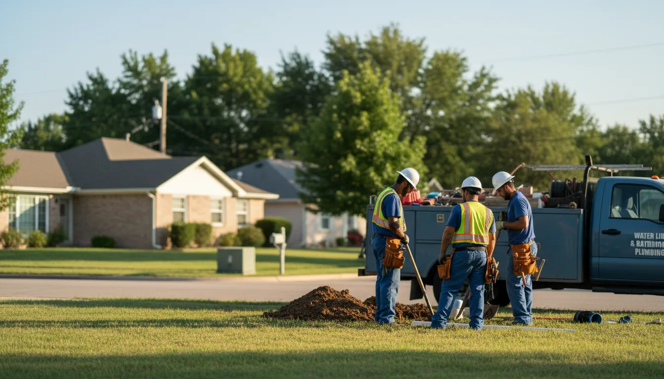 Residential water line and bathroom plumbing service in Isabella, OK